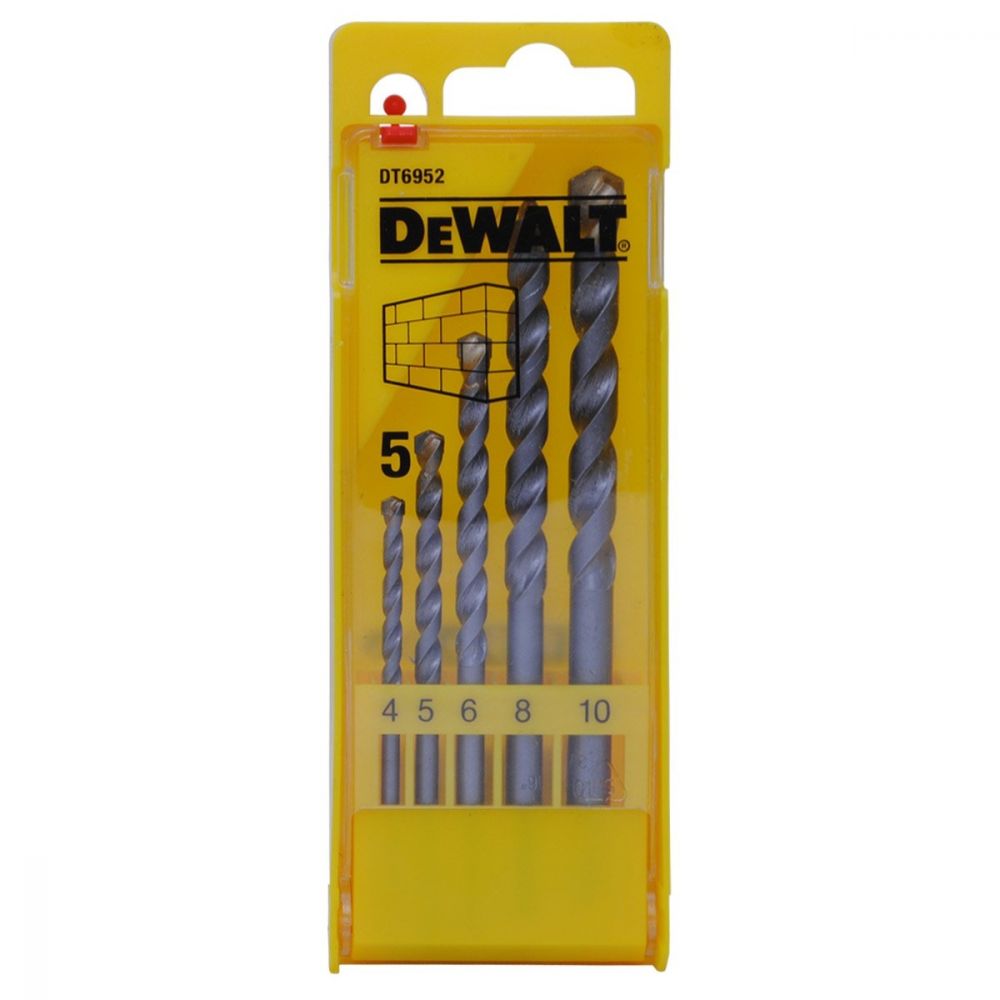Набор DEWALT DT6952, сверла по бетону / кирпичу / камню для ударных дрелей 5 предметов