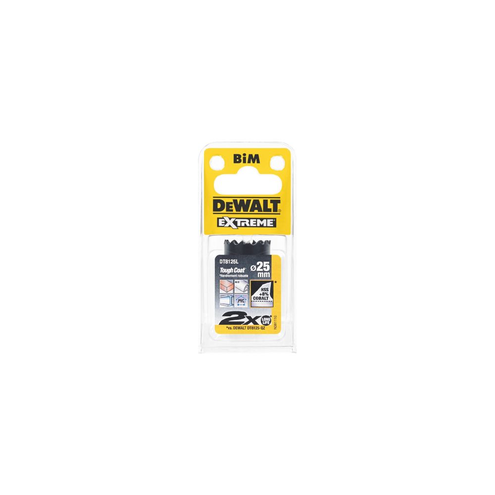 Коронка биметаллическая DEWALT DT8125L, COBALT 8%, M42 25 x 37 мм