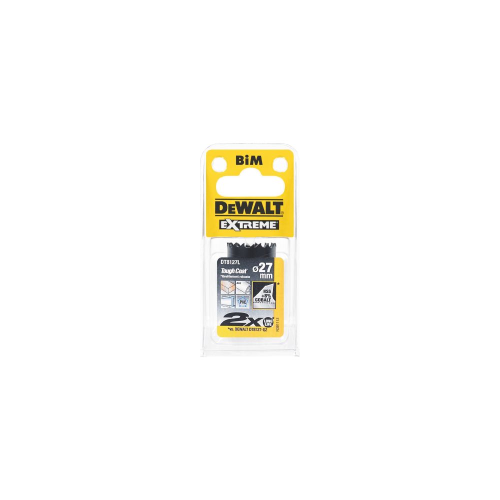Коронка биметаллическая DEWALT DT8127L, COBALT 8%, M42 27 x 37 мм