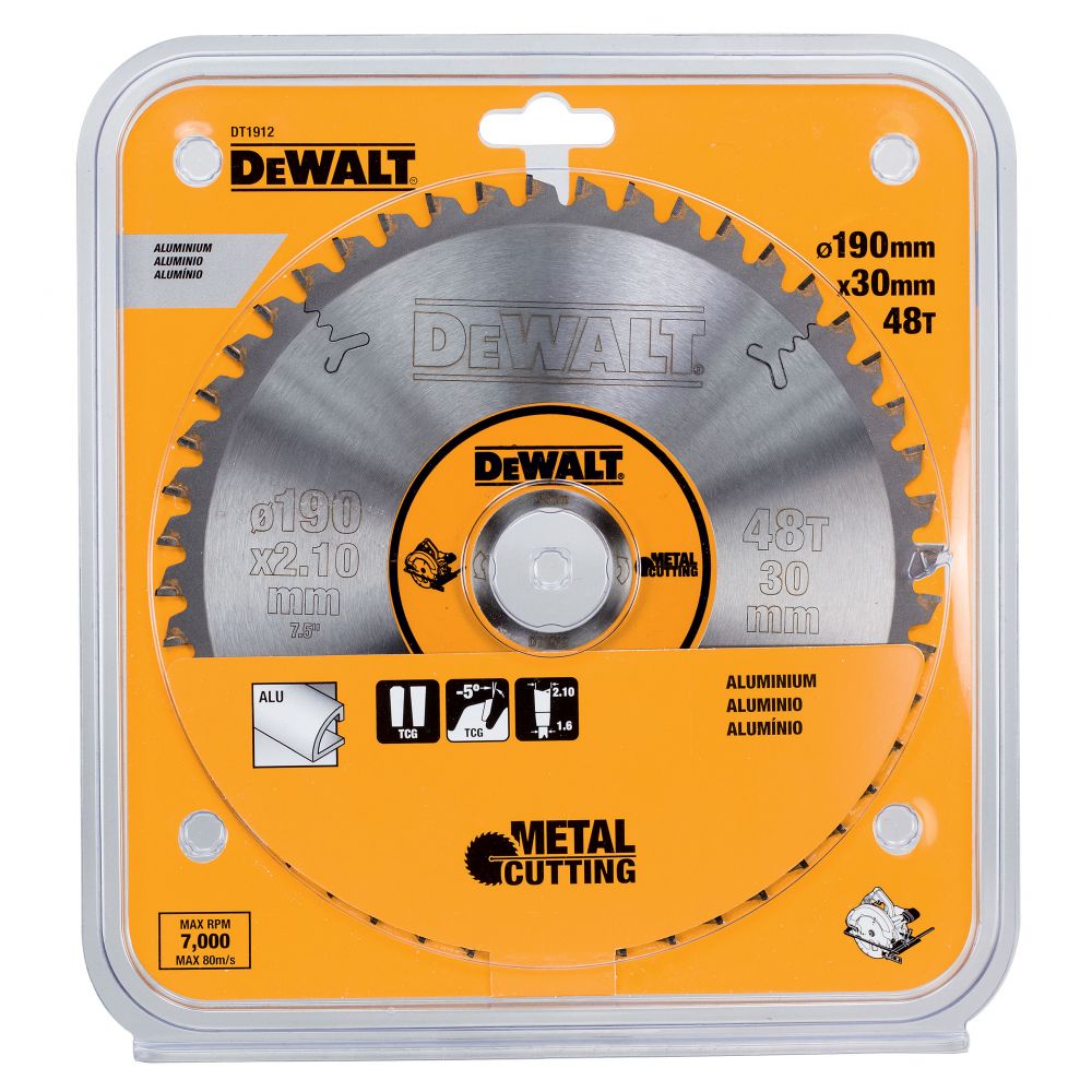 Пильный диск DEWALT METAL CUTTING DT1912, 190/30 мм.