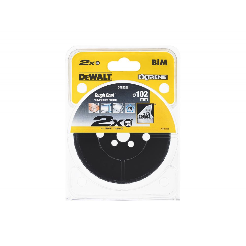Коронка биметаллическая DEWALT DT8202L, COBALT 8%, M42 102 x 46 мм