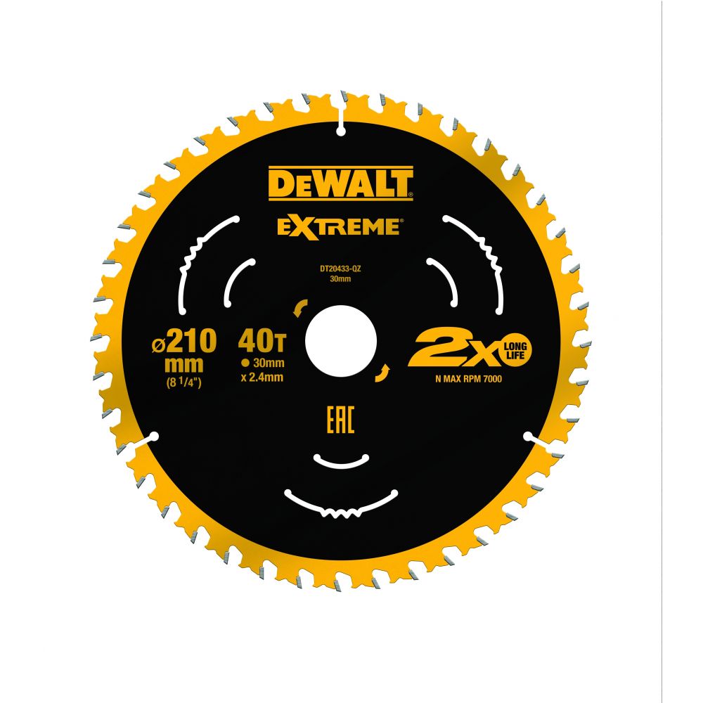 Пильный диск DEWALT DT20433, EXTREME 210/30, 40T ATB7