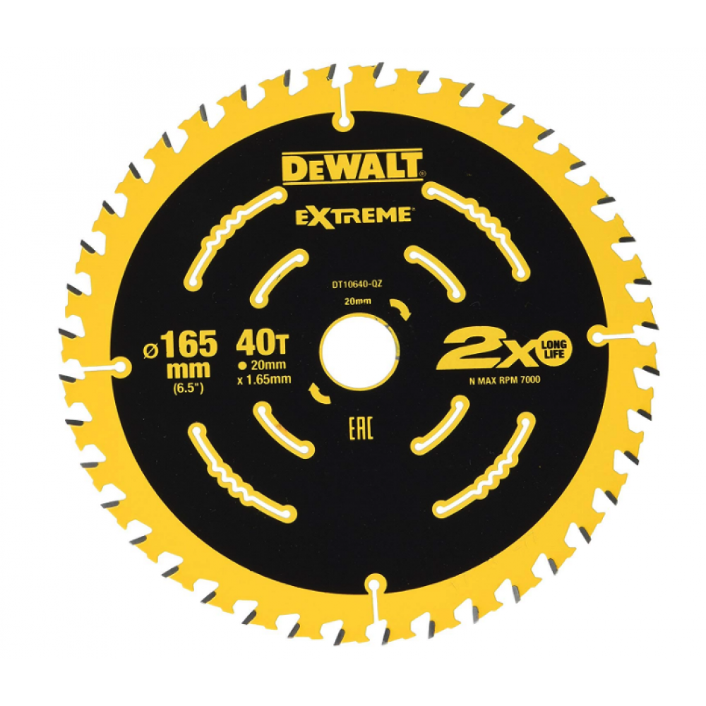 Пильный диск DEWALT EXTREME DT10640, 165/20 мм.