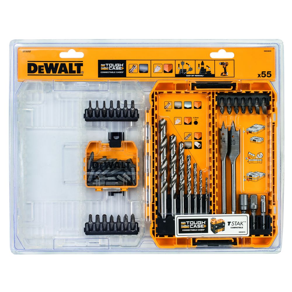 Набор насадок и сверл DEWALT DT70757, 56 шт