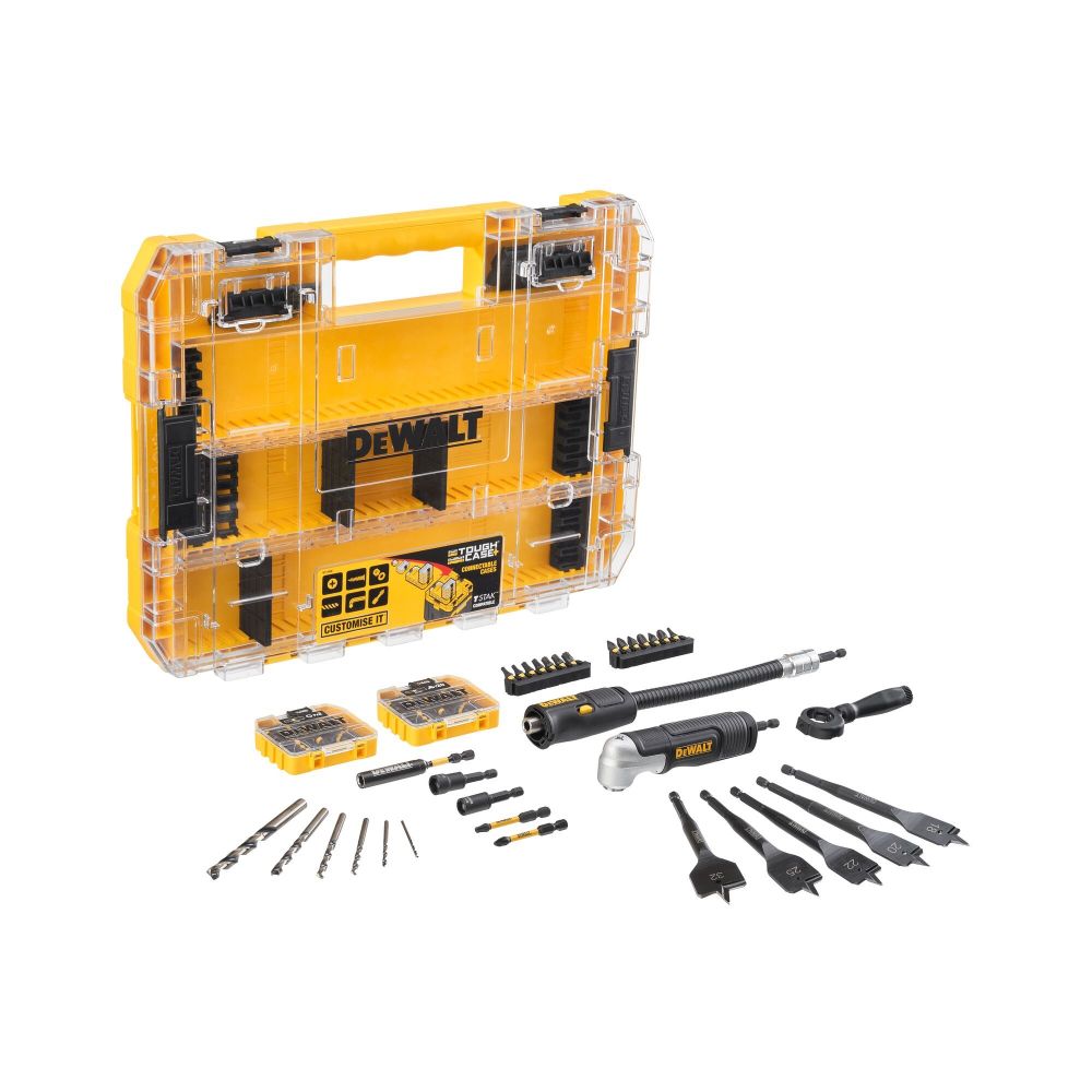 Набор насадка угловая, сверла и биты DEWALT FLEX TORQ DT70776-QZ, 85 предметов в пластиковом боксе TSTAK