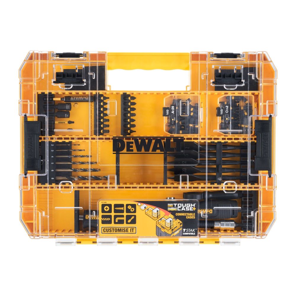 Набор насадка угловая, сверла и биты DEWALT FLEX TORQ DT70776-QZ, 85 предметов в пластиковом боксе TSTAK
