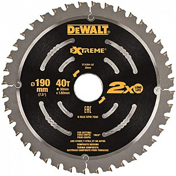 Пильный диск DEWALT EXTREME DT4394, 190/30 мм.