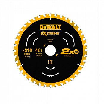 Пильный диск DEWALT DT20433, EXTREME 210/30, 40T ATB7