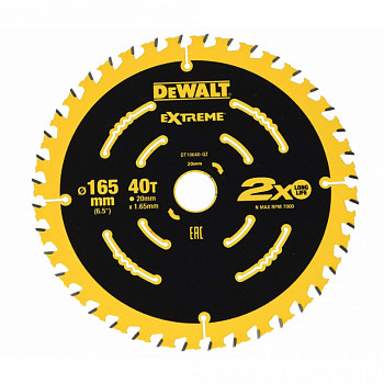 Пильный диск DEWALT EXTREME DT10640, 165/20 мм.