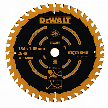 Пильный диск DEWALT EXTREME DT10303, 184/16 мм.